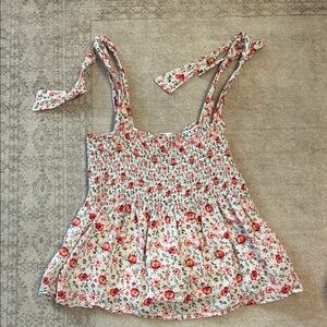 Lush Floral Camisole with Smocked Detail